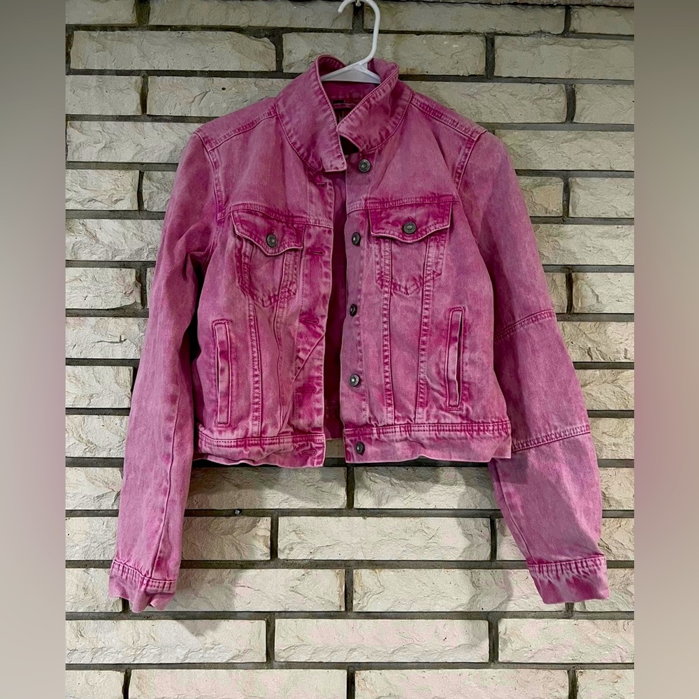 Free People Pink Denim Jacket
